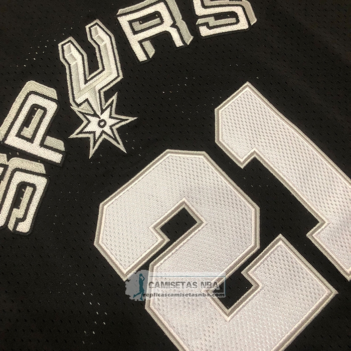 Camiseta Manga Corta San Antonio Spurs Tim Duncan NO 21 Negro